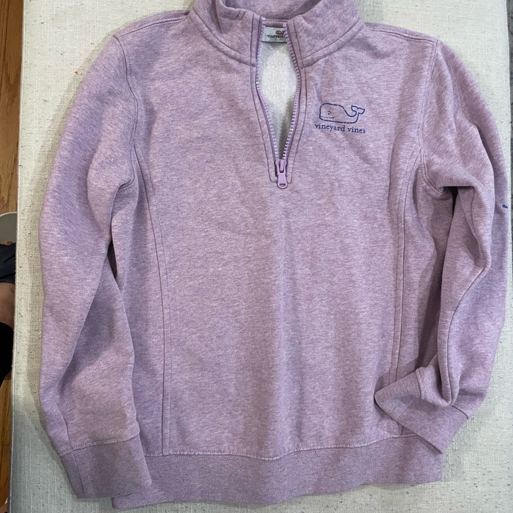Vineyard Vines Girl’s Lavender 1/4 zip Mock Neck Sweatshirt